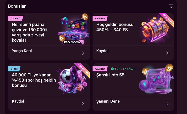 Luks Casino hoş geldin bonusu paketi ekranı