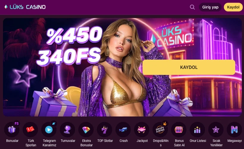 Luks Casino ana sayfa arayüzü görünümü